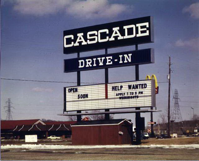 Cascade Drive-In Theatre - ORIGINAL 1969 MARQUEE PHOTO COURTESY OF FATHER DENNIS MORROW